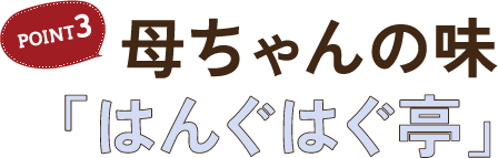 POINT3 母ちゃんの味 「はんぐはぐ亭」