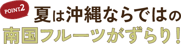 POINT2 夏は沖縄ならではの南国フルーツがずらり！