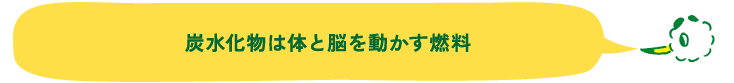 炭水化物は体と脳を動かす燃料