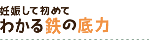 妊娠して初めてわかる 鉄の底力