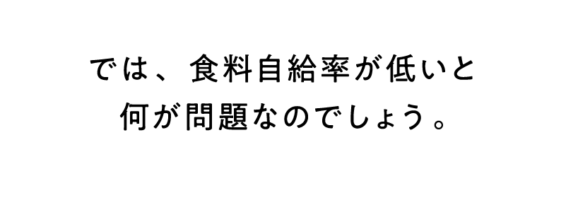 では、食料自給率が低いと何が問題なのでしょう。