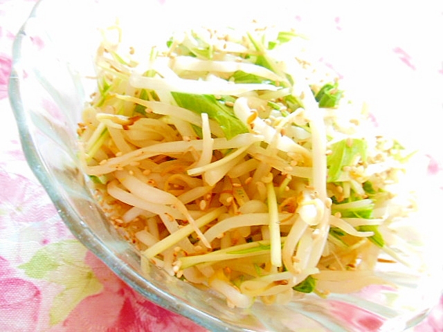 バター醤油de❤もやしと水菜のとりあえず❤の写真