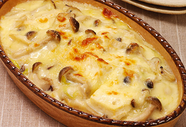 きのこと豆腐のヘルシーグラタン