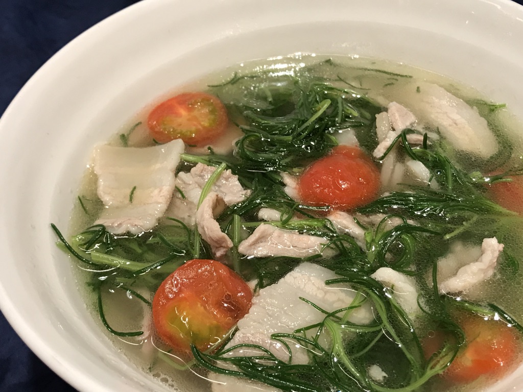 おかひじきとトマトのスープ