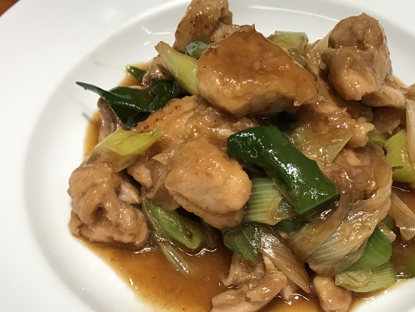 忍葱と鶏肉のくわ焼き