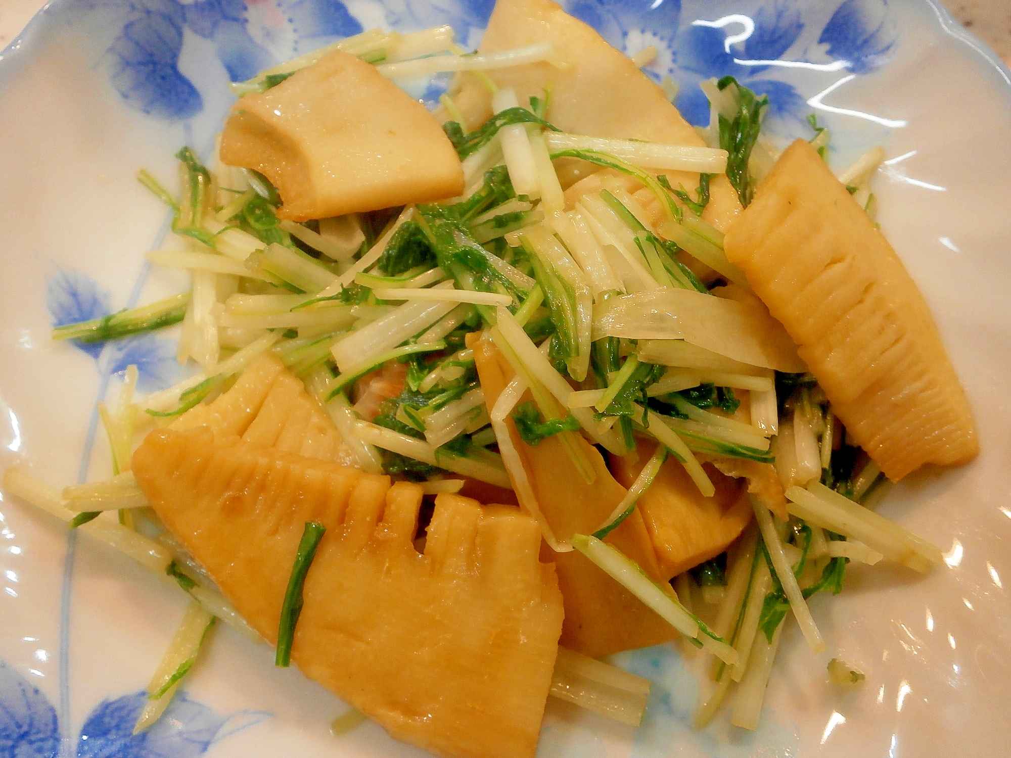 たけのこ・水菜バター炒め