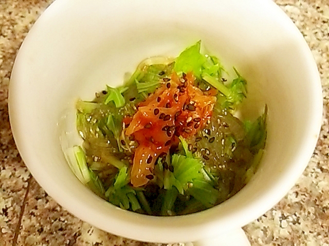 しんなり水菜のキムチところてん