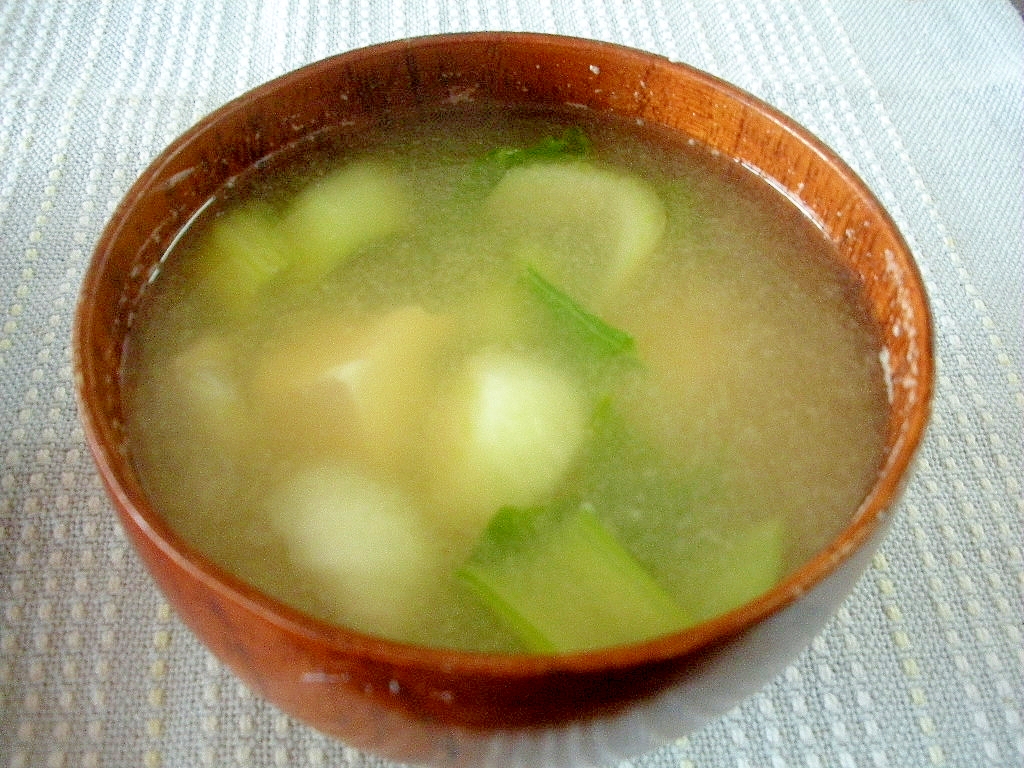 ☆豆腐とチンゲン菜の味噌汁☆の写真